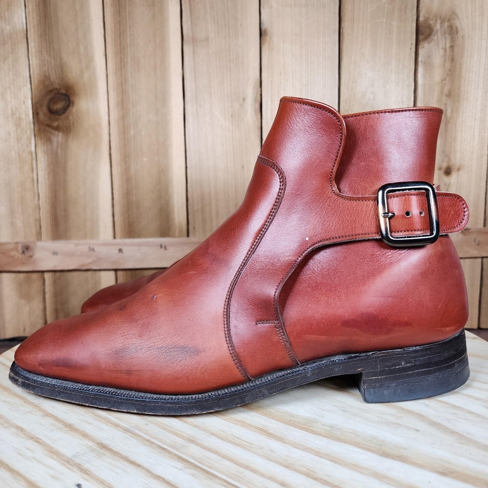 Loake Bros Jodhpur Boots Mens‎ 10 UK 9 Brown Leather Buckle England Made Beatles